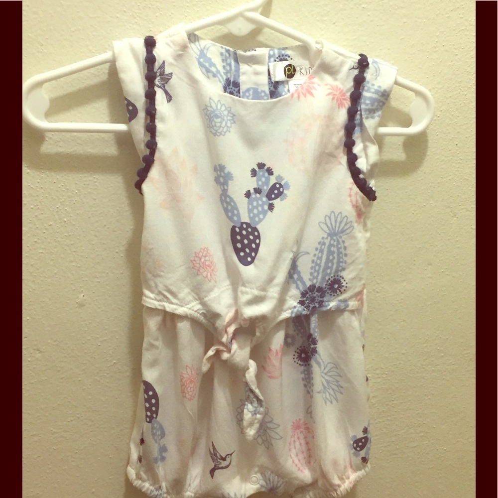 Pink,Blue and White Spring Romper 3 months
